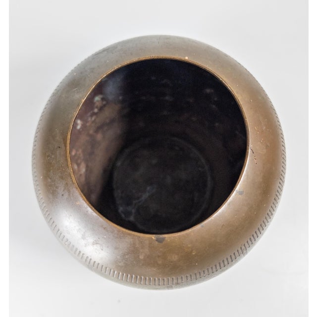 Metal Mid-Century Modernist German WMF Bronze Vase Attributed to Paul Haustein For Sale - Image 7 of 14