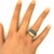 Sapphire Diamond 18k Yellow Gold Pave Ring, Size 6.75 For Sale In Los Angeles - Image 6 of 6