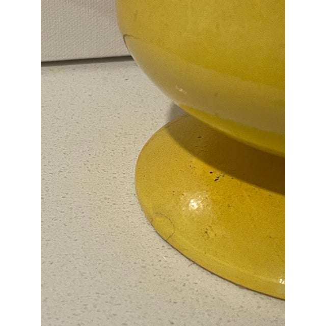 Mustard 20th C. Mid Century Modern Sculptural Yellow Ceramic Ewer, Italian Style For Sale - Image 8 of 10