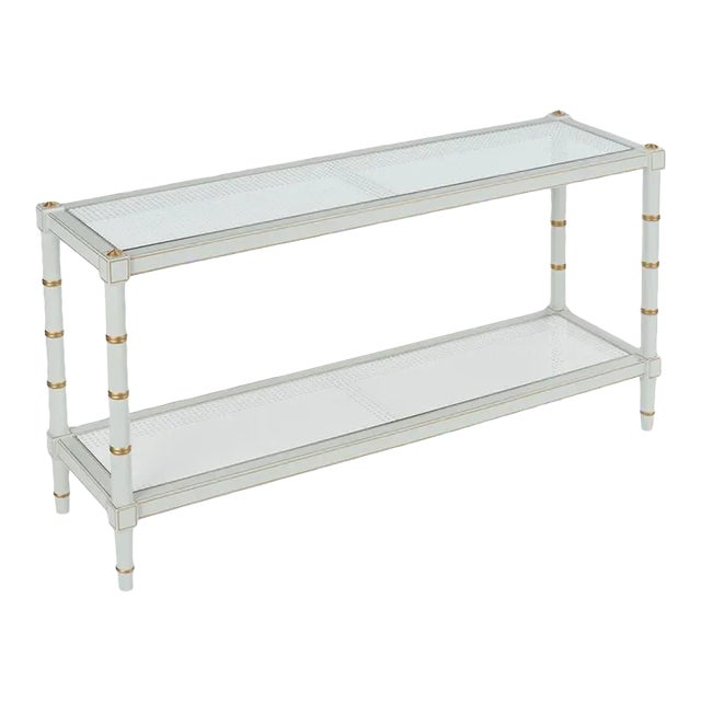 Conner Cane Console - Gray For Sale