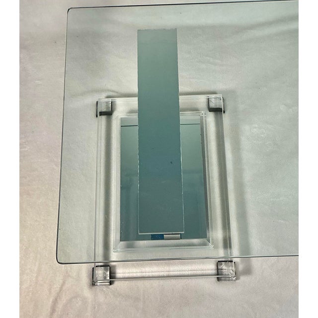Coco Chanel Style Lucite Acrylic Mirror Glass Coffee Table, Mid-Century Modern, C. 1970s For Sale In Greenville, SC - Image 6 of 12