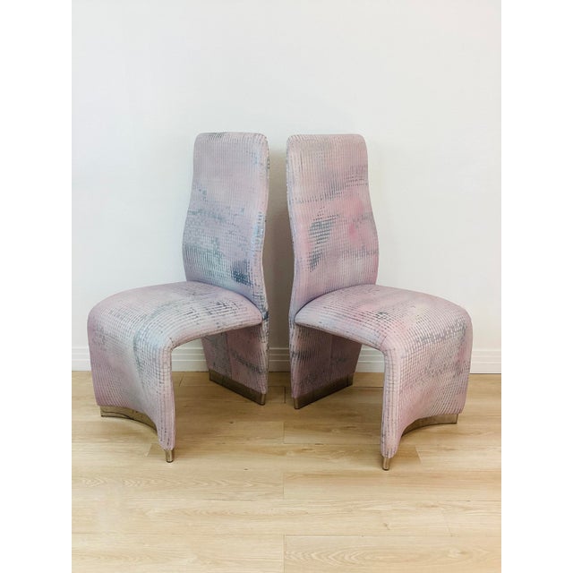 Vintage 1980s Kagan Style Sculptural Armless Set of 8 Dining Chairs For Sale - Image 13 of 14