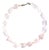 Chunky Rose Quartz Beaded Necklace With Sterling Silver Clasp For Sale