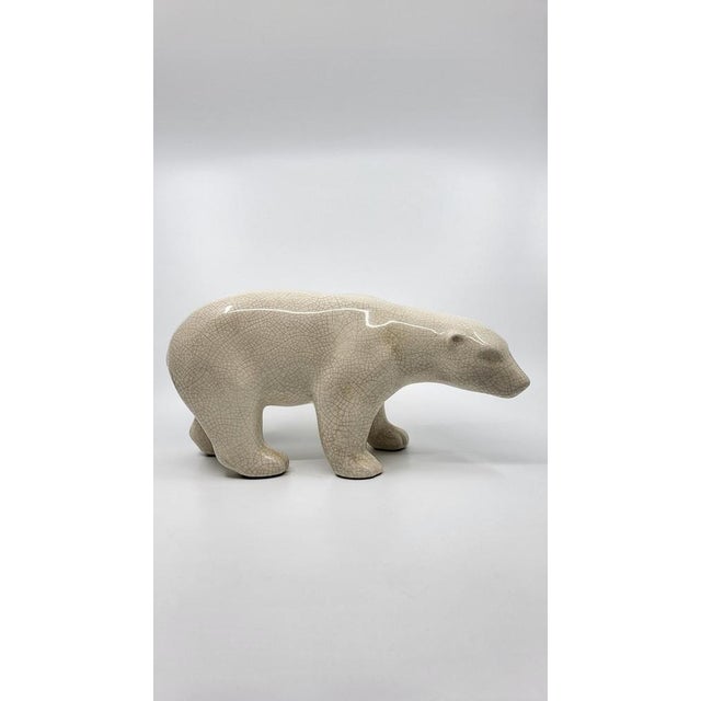 Art Deco Polar Bear in Ceramic from LV Ceram, 1930s For Sale - Image 3 of 9