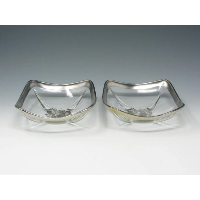 Vintage Georges Briard Damask Square Serving Dishes With Sterling Silver Rim and Decoration - 2 Pieces For Sale In Chicago - Image 6 of 12