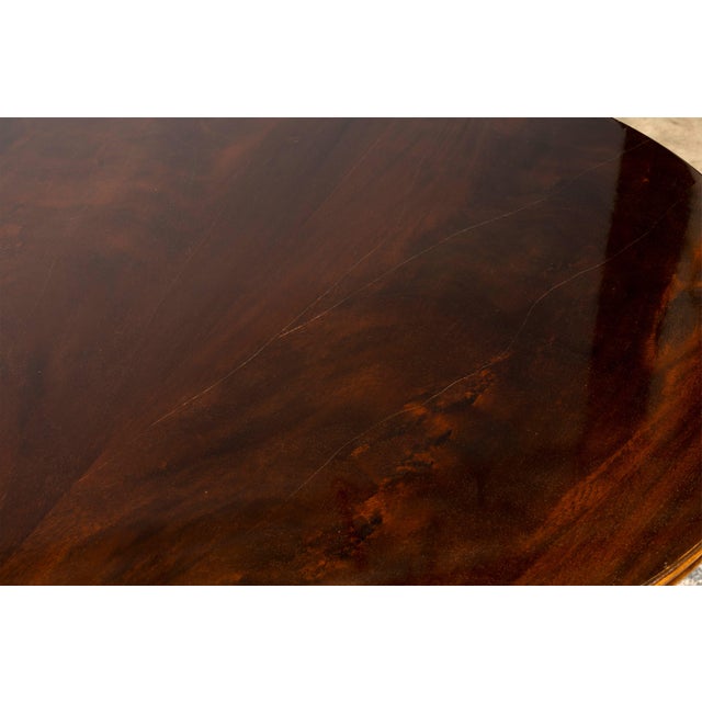 Mid-Century English Georgian Style Mahogany Double Pedestal Extendable Dining Table For Sale - Image 11 of 17