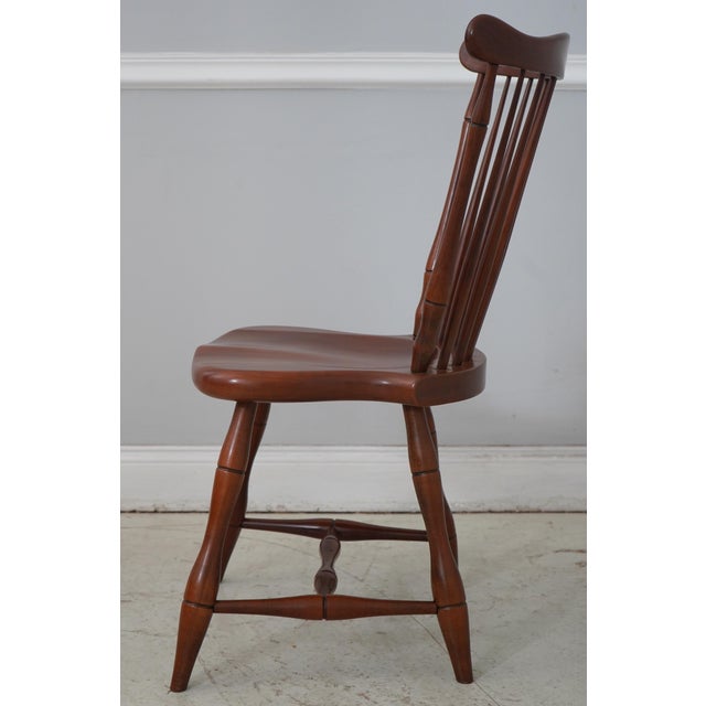 Traditional Set of 4 Frederick Duckloe Cherry Windsor Dining Chairs For Sale - Image 3 of 18