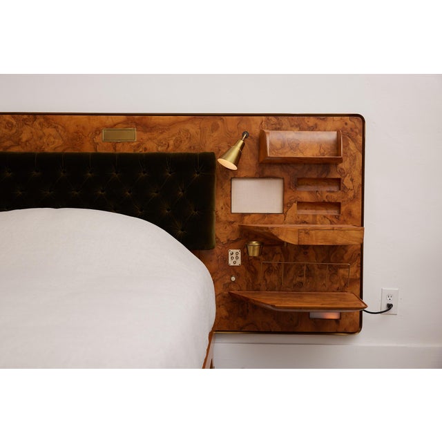 1950s Gio Ponti Headboard and Bedframe With Attached Nightstands For Sale - Image 5 of 12