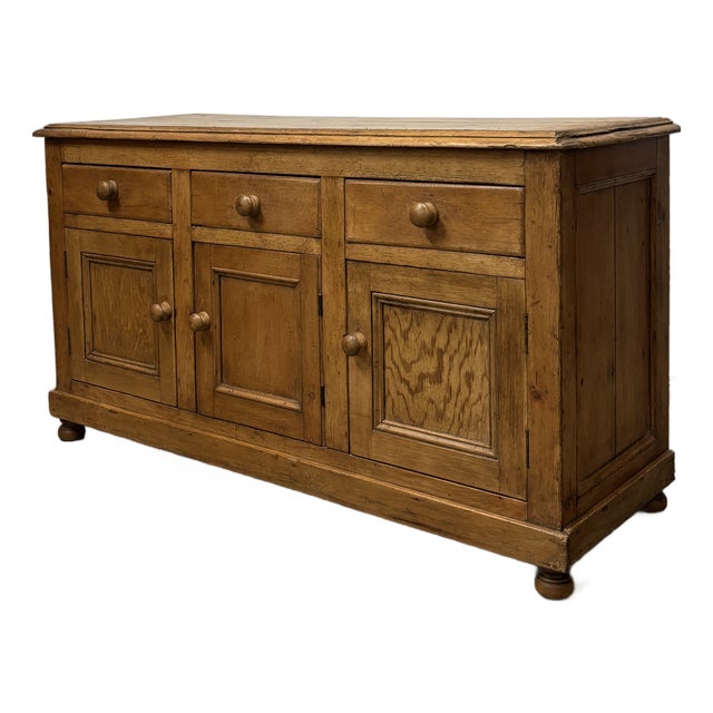 19th Century English Pine Dresser Base For Sale