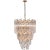 Suzanne Kasler for Visual Comfort Signature Adele Three-Tier Waterfall Chandelier in Hand-Rubbed Antique Brass with Clear Acrylic For Sale
