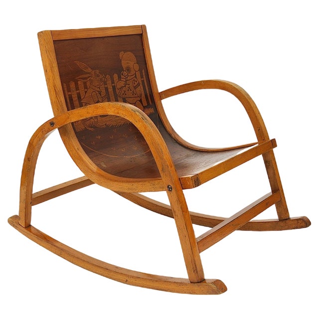 German Bauhaus Children's Rocking Chair in Bentwood, 1950s For Sale