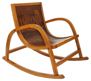 German Bauhaus Children's Rocking Chair in Bentwood, 1950s
