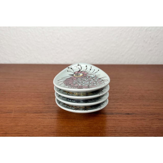 Royal Copenhagen Mid-Century Modern Danis Small Oyster or Sauce Plates by Beth Breyen for Royal Copenhagen, Set of 4 For Sale - Image 4 of 18