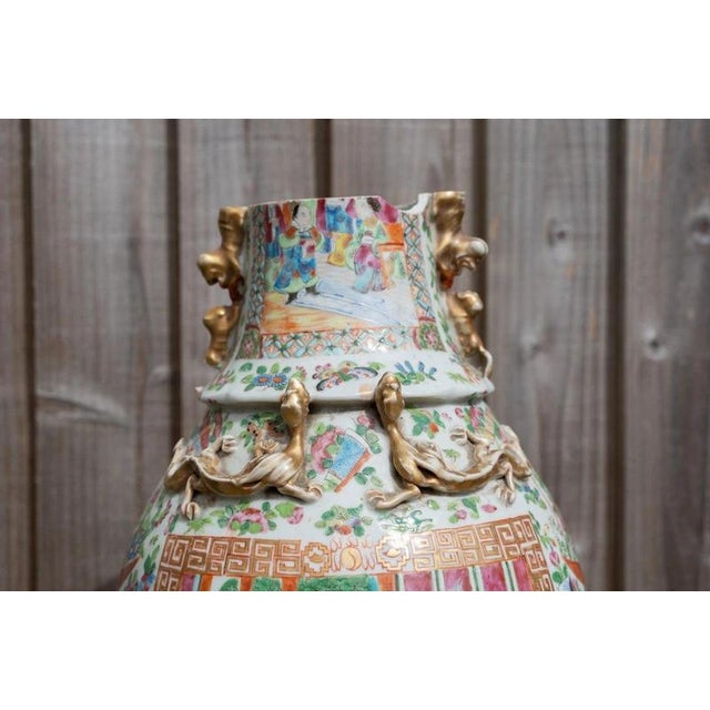 Antique Chinese Qing Dynasty Famille Rose Porcelain Vase, 1800s For Sale - Image 13 of 18