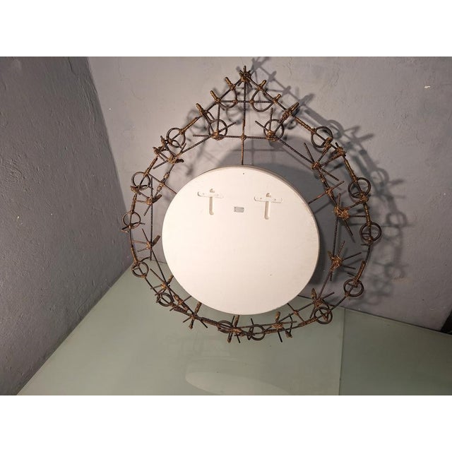 Vintage Round Mirror with Iron Props from Morgan Rida, 2000s For Sale - Image 17 of 18