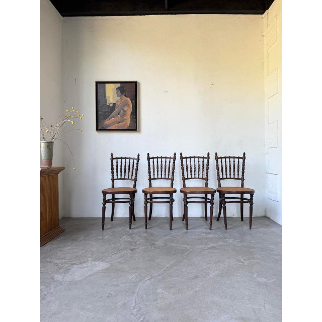 Fischel Cane Bistro Chairs, 1890s, Set of 4 For Sale - Image 3 of 18