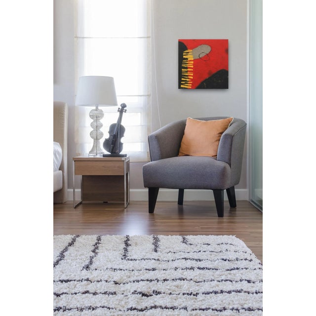 Red Janette Dye "First Signs #1" Contemporary Painting For Sale - Image 8 of 9