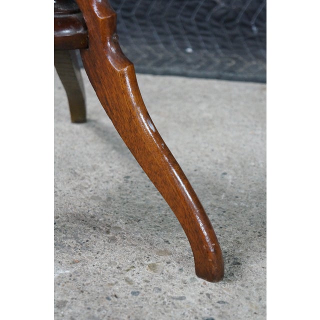 Antique Victorian Mahogany Round Plant Candle Stand Sculpture Pedestal Tripod For Sale - Image 11 of 15