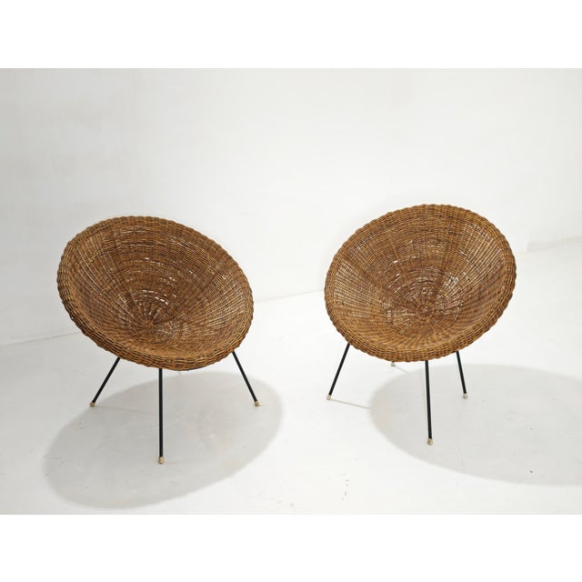 Mid-Century Modern Wicker Armchairs by Design Italia, 1950s, Set of 2 For Sale - Image 6 of 18