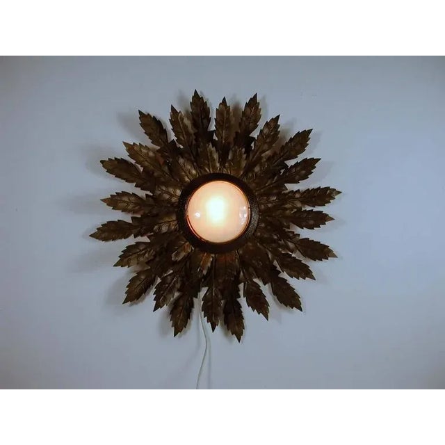 Mid-Century Spanish Sunburst Sconce, 1950s For Sale - Image 8 of 11