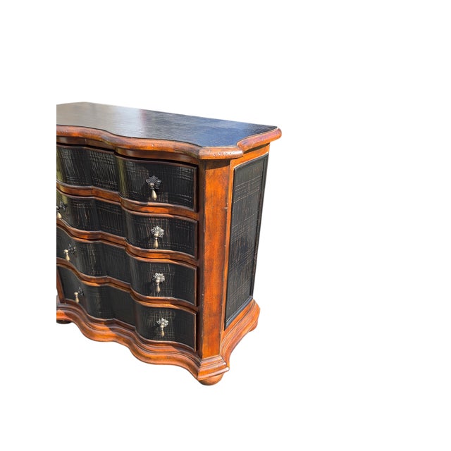 French 1990s Ethan Allen Lucca Serpentine Chest of Drawers Dresser Nightstand Console For Sale - Image 3 of 17