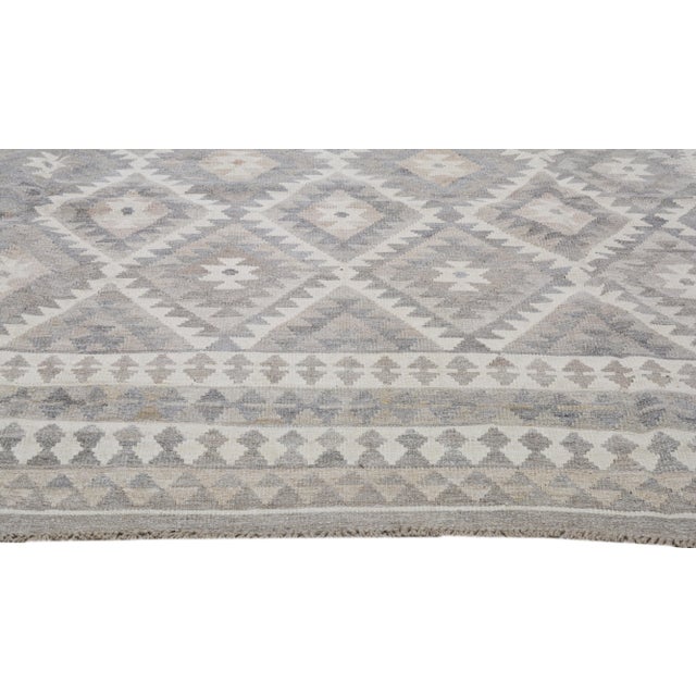 Islamic Afghan Navajo Style Flatweave Wool Rug, 8'4"x11'4" For Sale - Image 3 of 6