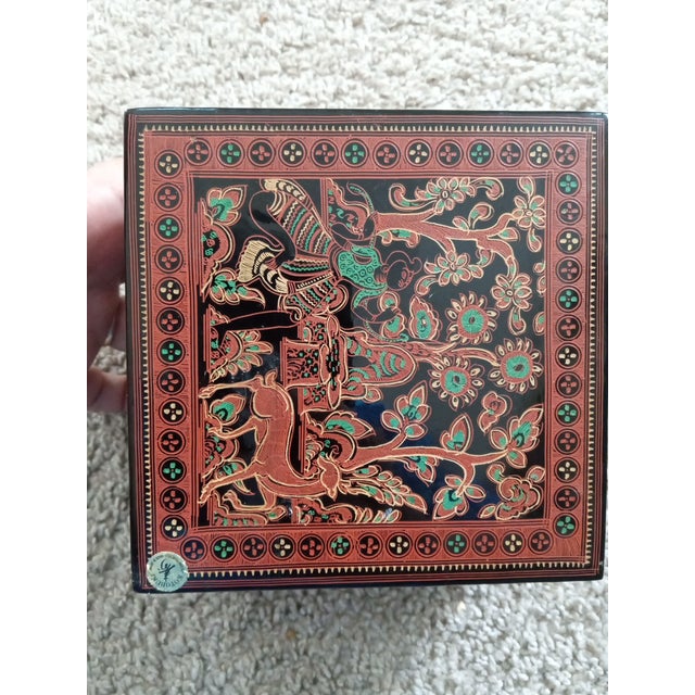 1960s 1960s Gorgeous Kotobuki Japan Lacquer Ware Trinket Box For Sale - Image 5 of 7