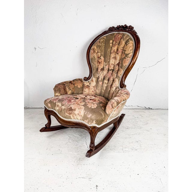 Victorian Early 20th Century Parlor Rocking Chair For Sale - Image 3 of 9