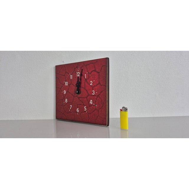 Glazed Ceramic Wall Clock, Germany, 1970s For Sale - Image 12 of 13