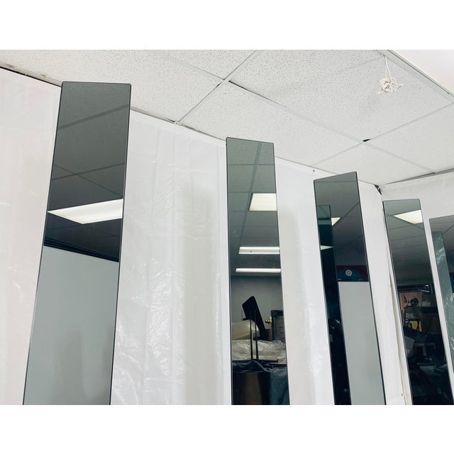 1980s Architectural Mirrored Room Divider by Edra With Rotating Triangular Panels For Sale - Image 11 of 15