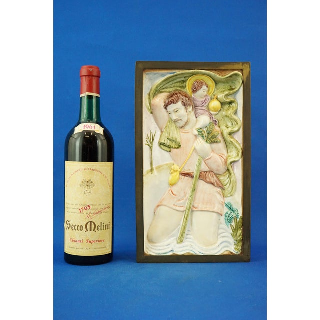 Bas-Relief Plaque Sculpture of Saint Christopher with Baby Jesus from Le Tre Aaa, Turin, Italy, 1920s For Sale - Image 11 of 18