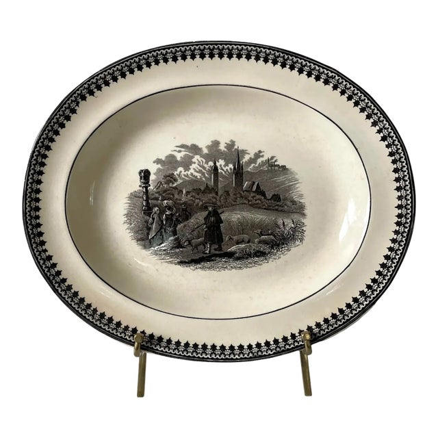 Late 19th Century Old Abbey Ware Alpina Platter by Villeroy & Boch Mettlach For Sale