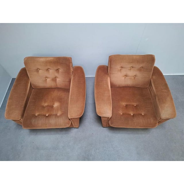 Mid-Century Modern Czech Lounge Armchairs with Rolling Casters, 1970, Set of 2 For Sale - Image 10 of 18