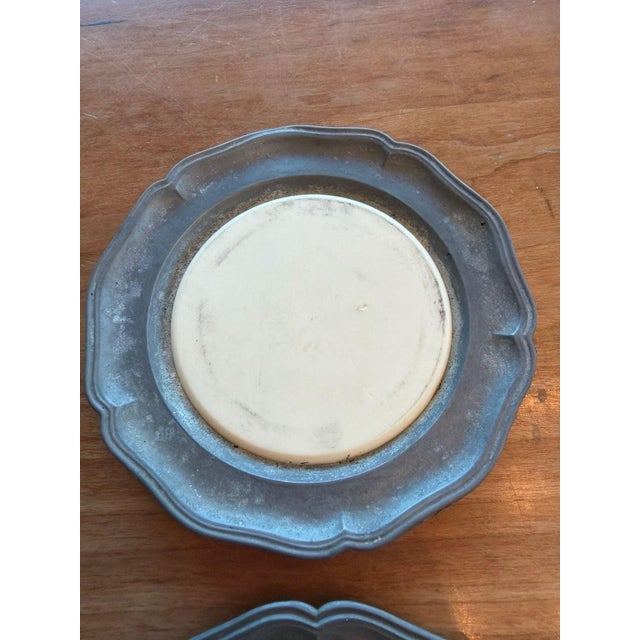 Vintage Georg Vetter Pewter and Porcelain Coasters Set of 8 German Landmarks For Sale - Image 4 of 13