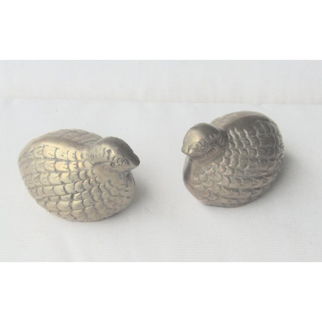 1960's Solid Brass Quail Birds a Pair Chairish