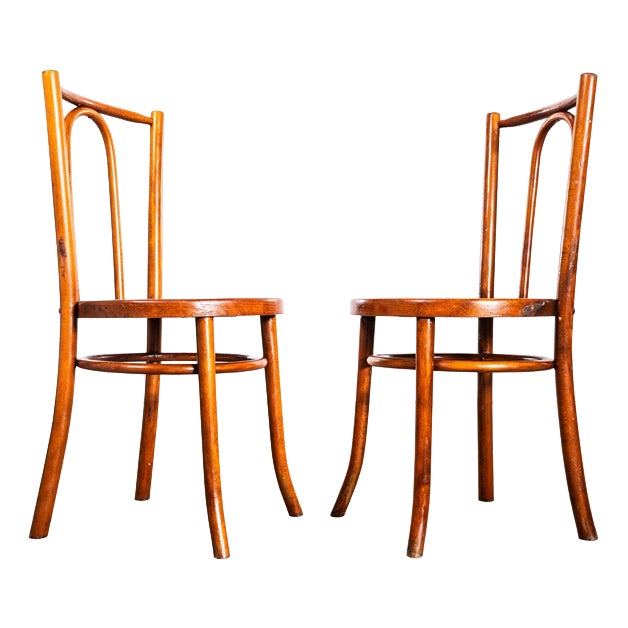 French Single Hoop Back Dining Chairs, 1950s, Set of 2 For Sale
