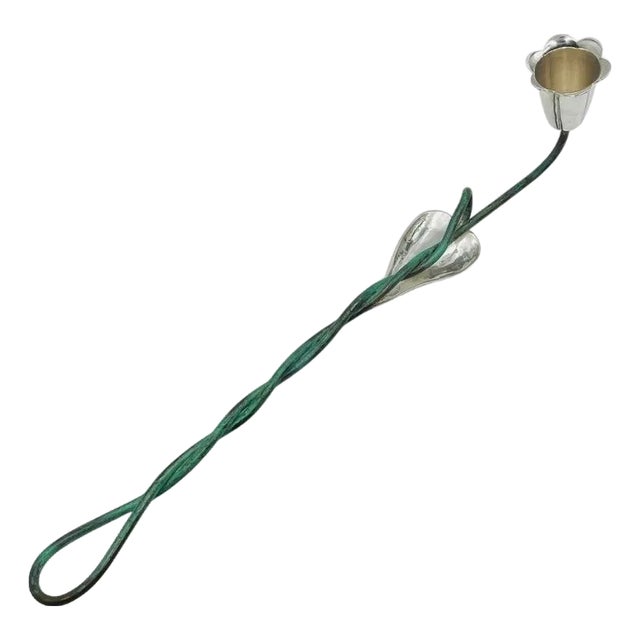 1980s Emilia Castillo Taxco Sterling Silver Candle Snuffer, Hand-Signed & Hallmarked For Sale