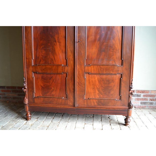 Antique German Mahogany Cabinet For Sale - Image 4 of 10