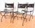 An impressive and rare set of four forged wrought iron and saddle leather dining chairs in lovely vintage condition....