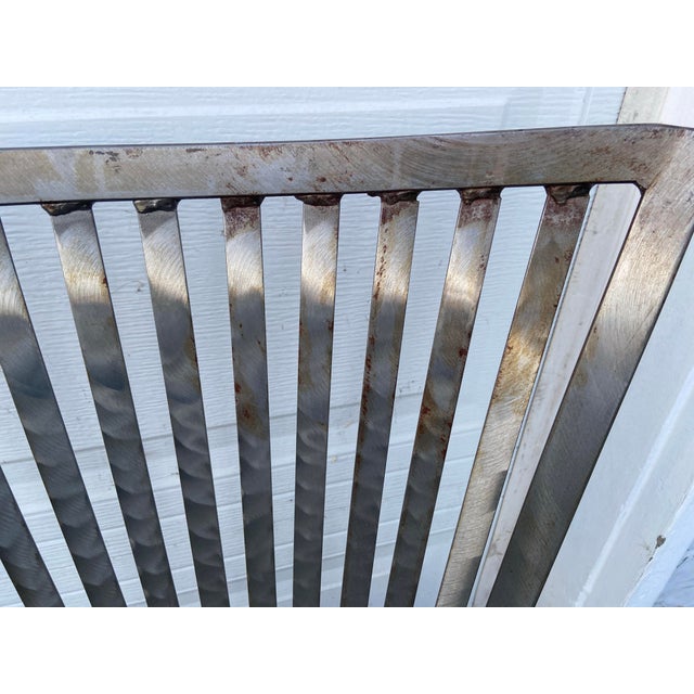 Vintage Mid Century Modern Shaver Howard Slatted Steel Back Dining Chairs Set of 6 With Patina For Sale - Image 9 of 12