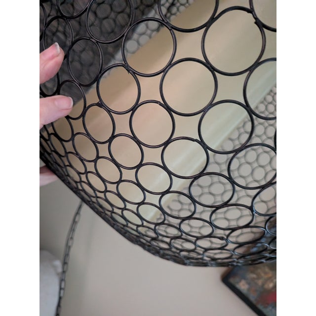 1970s Circular Sphere / Cylinder Swag Lamp For Sale - Image 4 of 5