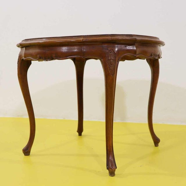 Wood Louis XV Style Walnut Table with Burl Top For Sale - Image 7 of 8