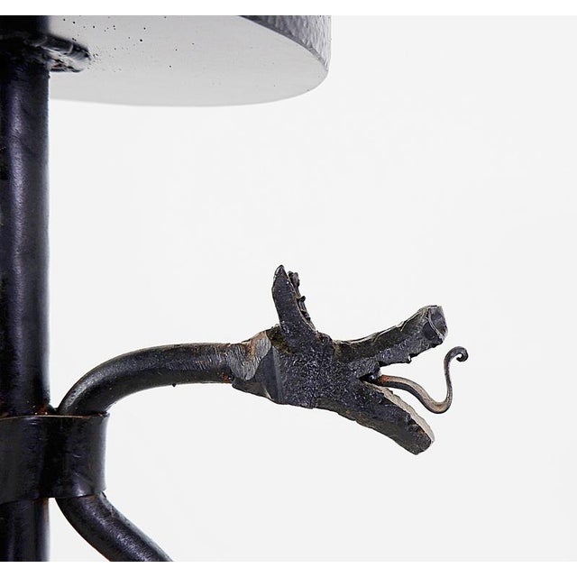 Wrought Iron Candleholder with Dragon Decoration For Sale - Image 12 of 14
