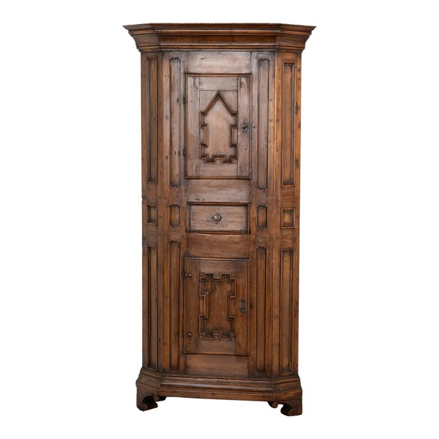 Antique Swedish Dark Pine Corner Cabinet Cupboard, Circa 1800 For Sale - Image 4 of 13