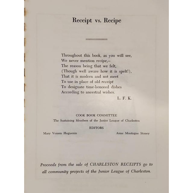 1950s Charleston's Receipts (Recipes), 1950 Edition For Sale - Image 5 of 7