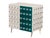 Petrol Blue and Ivory Murano Glass Bar Cabinets with Brass from Justfurnituress SRL, Set of 2 For Sale - Image 6 of 8