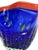 Charming Hand-Blown Small Ruffled Blue Handkerchief Vase With Red Rim in the Style of Dave Chihuly For Sale - Image 10 of 14