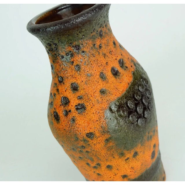 Vintage Fat Lava Vase in Orange Brown Model No. 560/20 from Ü-Keramik For Sale - Image 5 of 10
