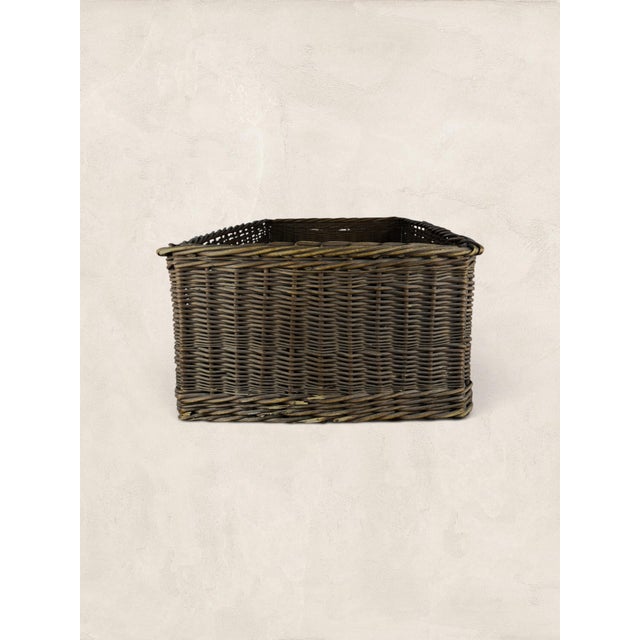 Farmhouse Large Antique French Woven Willow Storage Basket For Sale - Image 3 of 5