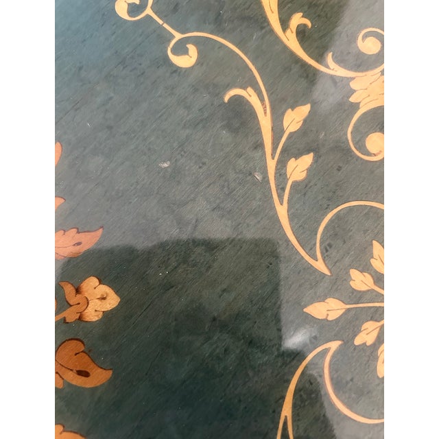 Italian Sorrento Wood Inlay (Marquetry) Tiered Side MCM Table in Mahogany For Sale - Image 6 of 11